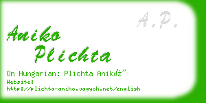 aniko plichta business card